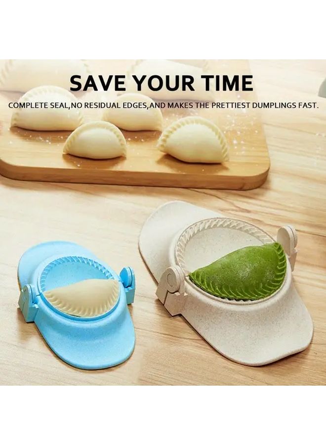 Extra Large Dumpling Maker Set with Dough Cutter Pierogi Mold Pastelitos Calzones Turnovers Chinese Dumplings 2 Sizes Blue 4 Inch Plus 2.6 Inch 4 Pieces Plastic Food Safe No Electricity Needed - Image 2