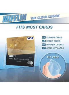 MIFFLIN -Usa Card Protector (4X3 Inch, Clear, Bulk 250 Pack) Quick Load Horizontal No Zipper Name Id Badge Holder  - Image 2