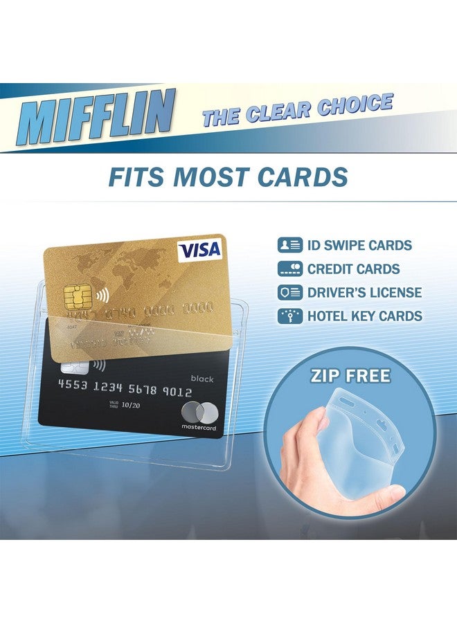MIFFLIN -Usa Card Protector (4X3 Inch, Clear, Bulk 250 Pack) Quick Load Horizontal No Zipper Name Id Badge Holder - Image 2