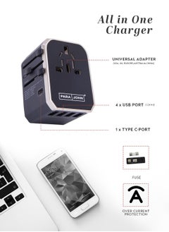 Parajohn  Universal Travel Adapter,4 USB Port, Adapter for Smartphones, Cameras and More - Works in Many Countries, Durable and Portable, Multiple Plugsore - Works in Many Countries, Durable - pzsku/Z2A014A9827780021B5F6Z/45/_/1652439951/dee43168-00bc-4304-af2e-a85509d1ca67