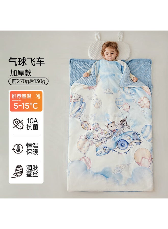 Ouyun Baby Sleeping Bag Autumn Winter 1-3 Years Children's Silk Temperature-controlled Anti-kick Envelope Integrated Sleeping Bag Racing 100