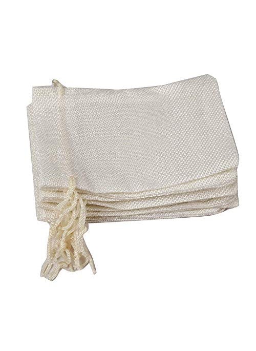 Lifekrafts Lifekrafts Cream White Jute Linen Pouches Birthday and Party Favour Bags Potlis for Functions, Baby Showers, Candy Bags Size-15x20 cm (Pack of 30)  - Image 4