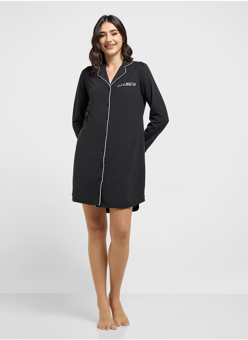 Ginger - Contrast Trim Detail Shirt Dress - Image 1