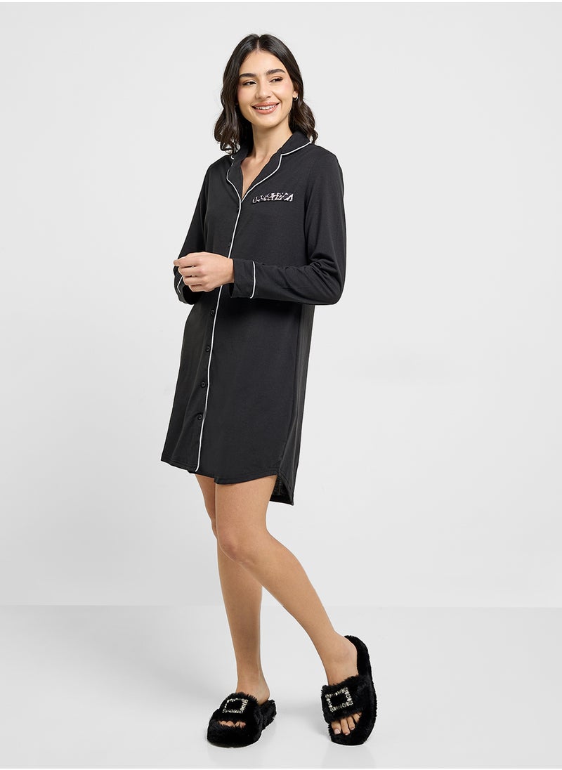 Ginger - Contrast Trim Detail Shirt Dress - Image 1