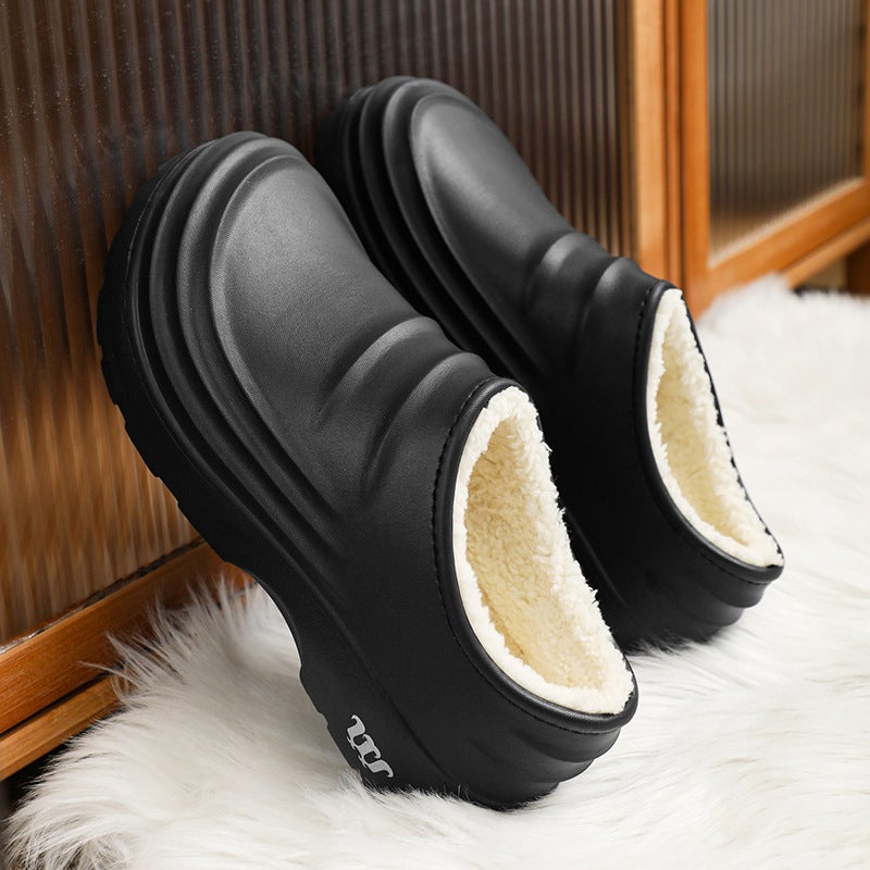 Warm Chef Shoes Men'S Waterproof Kitchen Shoes One-Pedal Cotton Shoes Labor Protection Work Shoes With Patent Appearance - Image 3