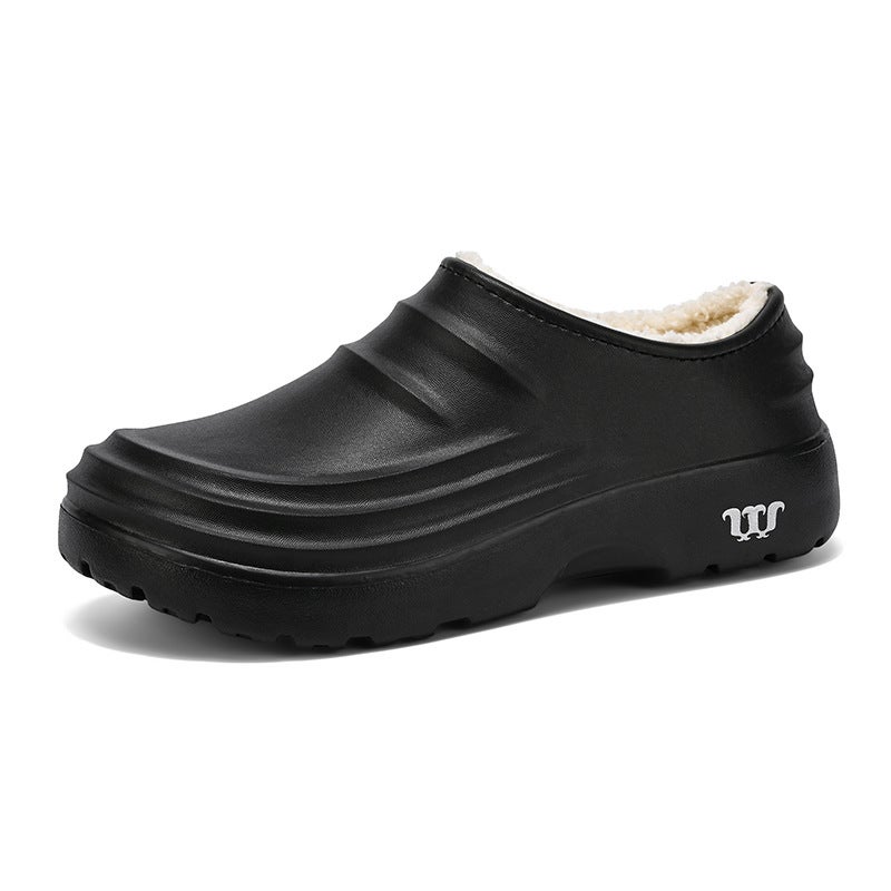 Warm Chef Shoes Men'S Waterproof Kitchen Shoes One-Pedal Cotton Shoes Labor Protection Work Shoes With Patent Appearance - Image 1