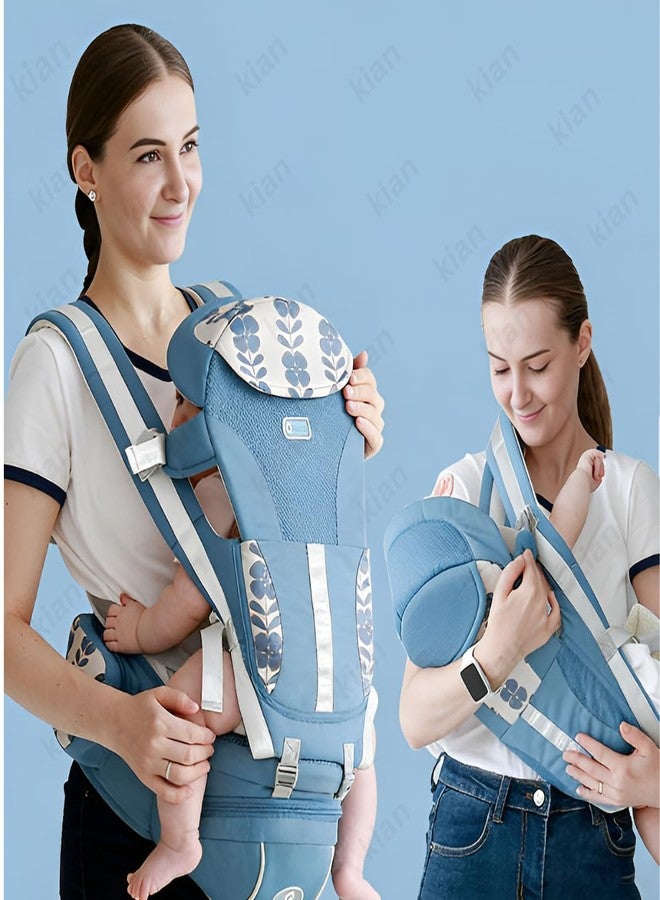Kian Baby Carrier with Hip Seat 9 in 1 Adjustable Baby Hip Seat + Carrier for Toddler/Kids, Carry Position for 3-36 Months Kids| Multiple Storage Pockets | Hipster Honeycomb Stylish Design | Comfortable Cotton Straps, Safety Buckle & Belt(multi color)(pack of 1) - Image 2