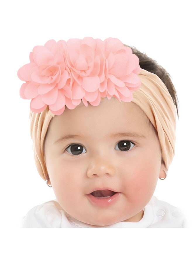 BEMBIKA Floral Headband For Baby Girl Hair Accessories For Girls Headband For Babies Peach - Image 1