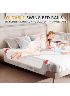 TRASSLE Baby Bed Rails Guard for Toddlers - Toddler Bed Rail for Queen Full King Twin Crib Bunk Size Bed Adjustable Heights & Swing Down Bedrail Extra Tall Child Safety Side Railing Guards for Kids  - Image 4