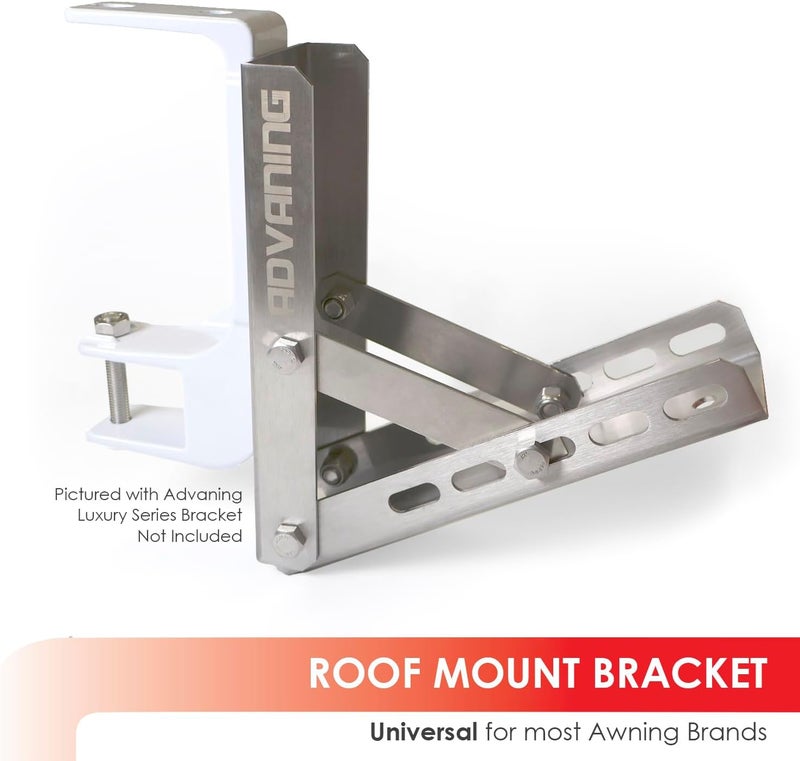 ADVANING Universal Roof Mount Bracket for Retractable Awnings - Premium 3mm Gauge Brushed Stainless Steel - Image 2