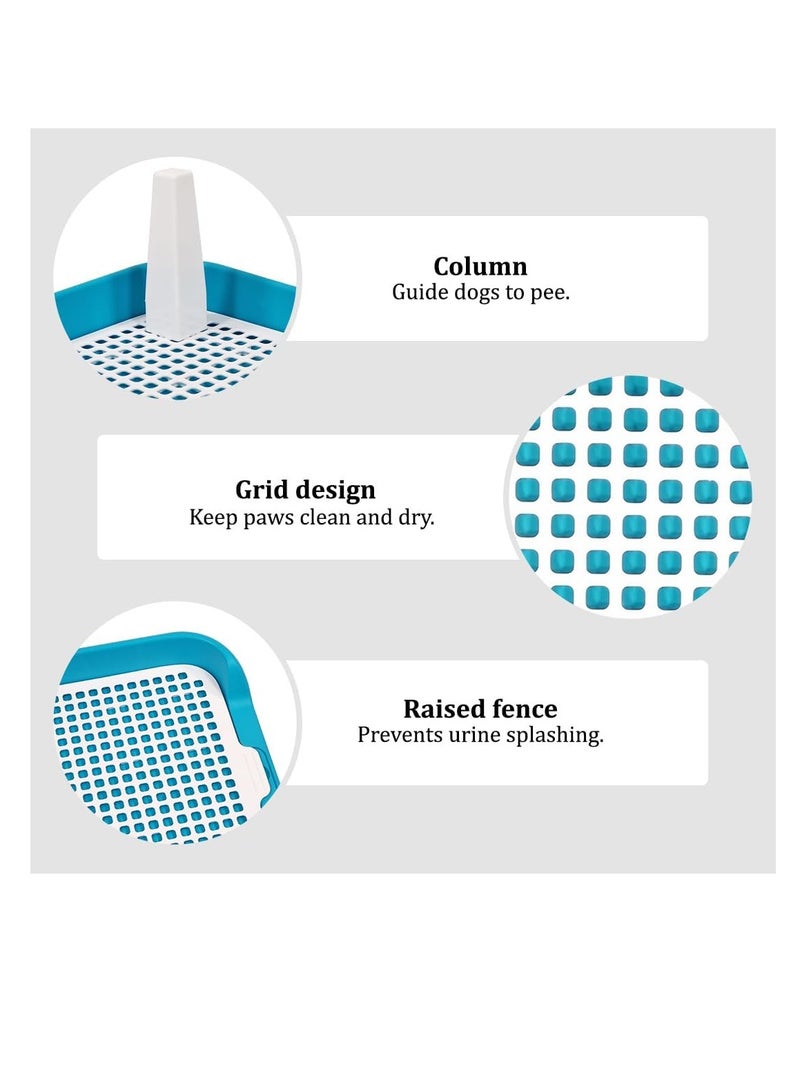 أن ان سي بيتس مرحاض للكلاب، وعاء داخلي مقاوم للتسرب بتصميم عمودي، صينية تدريب للكلاب قابلة لإعادة الاستخدام للكلاب الصغيرة والمتوسطة، صينية وعاء للكلاب سهلة التنظيف، مناسبة للاستخدام الداخلي والخارجي 45 سم (أزرق سماوي) - Image 4
