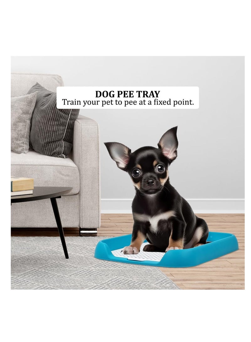 أن ان سي بيتس مرحاض للكلاب، وعاء داخلي مقاوم للتسرب بتصميم عمودي، صينية تدريب للكلاب قابلة لإعادة الاستخدام للكلاب الصغيرة والمتوسطة، صينية وعاء للكلاب سهلة التنظيف، مناسبة للاستخدام الداخلي والخارجي 45 سم (أزرق سماوي) - Image 5