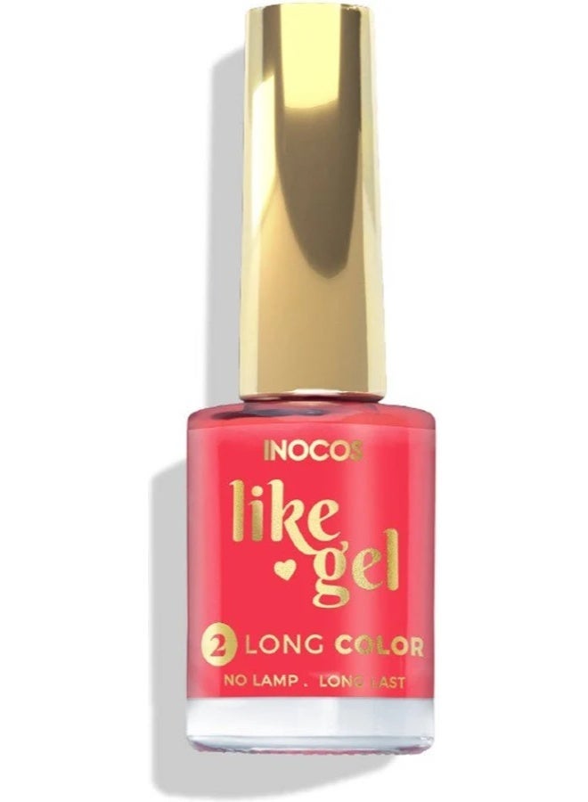 INOCOS Like Gel 2 Long Color Nail Polish 145 Electric Grapefruit 11ml - Image 1