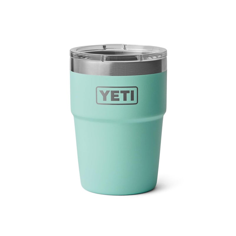 YETI Rambler 16 oz Stackable Tumbler, Vacuum Insulated, Stainless Steel with MagSlider Lid, Seafoam - Image 3
