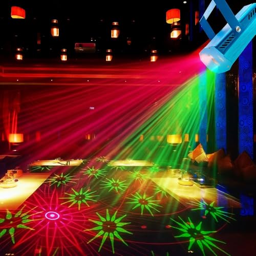 ATULUX Mini RGB Laser Party Light Projector | 6 Dynamic Lighting Patterns | Sound-Activated DJ & Stage Light for Home, Weddings, Birthdays & Clubs (6 Patern Design- (Blue)) - Image 1