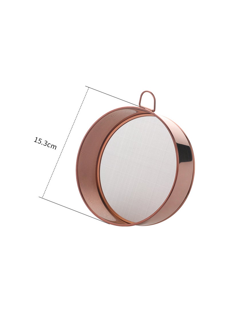 Generic - Stainless Steel 304 Handheld Strainer Kitchen Flour Sifter Baking ToolA246 Small Sieve Tray-Rose Gold A246 Small Sieve Tray-Rose Gold - Image 1