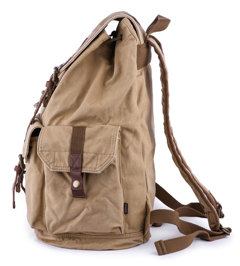 GOOTIUM 21101KA Specially High Density Thick Canvas Backpack Rucksack,Khaki - Image 2