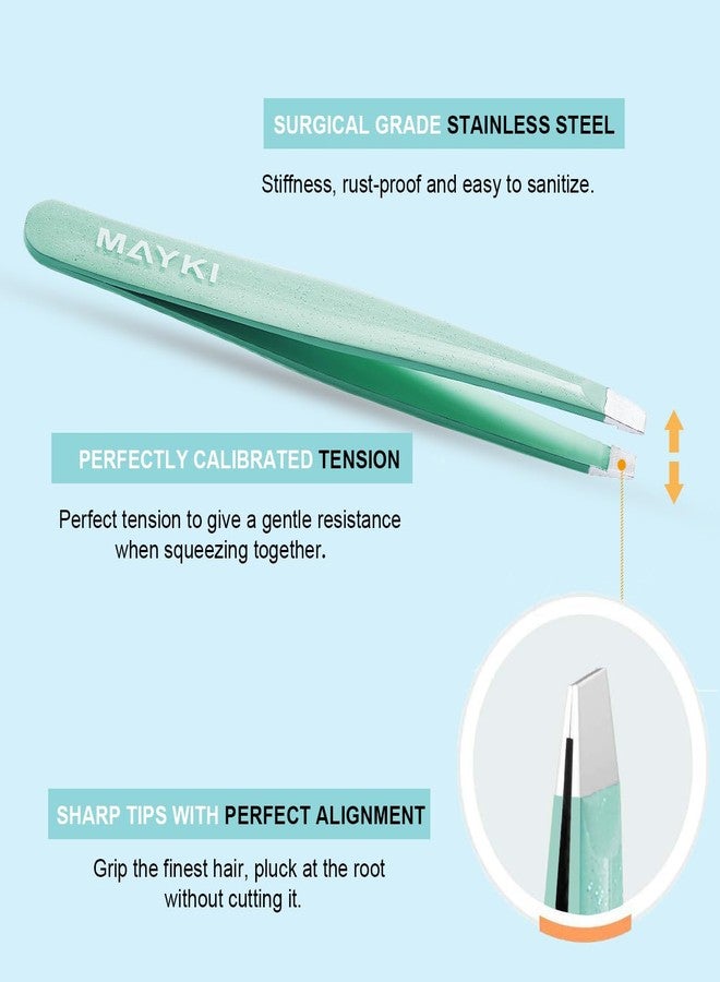 MAYKI Professional 6PCS Precision Tweezers Set for Eyebrow, Eyelash & Facial Hair Removal - Stainless Steel Women's Tweezers - Image 5