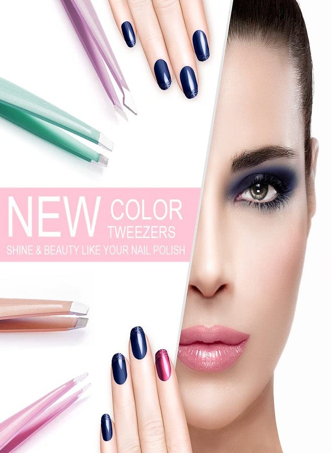 MAYKI Professional 6PCS Precision Tweezers Set for Eyebrow, Eyelash & Facial Hair Removal - Stainless Steel Women's Tweezers - Image 2