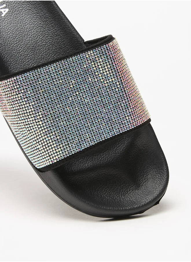 Aqua Women's Embellished Slip-On Slides