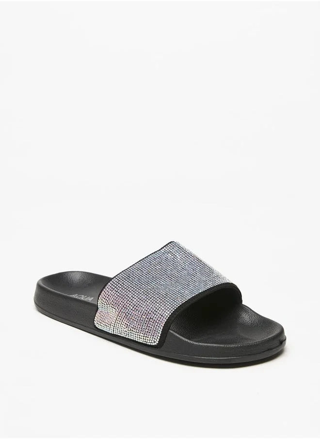 أكوا Women's Embellished Slip-On Slides