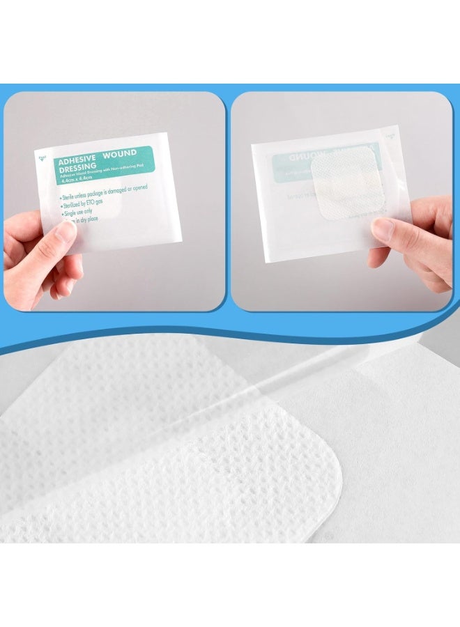 Angola Panda 10 Pcs Bordered Gauze Adhesive Island Dressing Wound Dressing Waterproof Gauze with Pad Breathable Bandage Individually Packed Pouches Tapes for Blister Wound Care (2.36 x 4 Inch) - Image 3