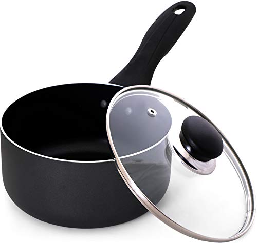 Utopia Kitchen 2 Quart Nonstick Saucepan with Glass Lid - Induction Bottom - Multipurpose Use for Home Kitchen or - Image 1