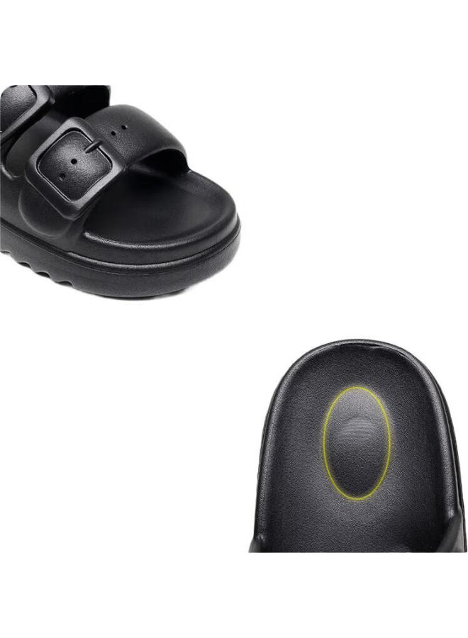 Xggc Men'S Summer Anti-Slip Thick-Soled Outdoor Casual Slippers Men'S Double-Buckle White 41-42 - Image 3