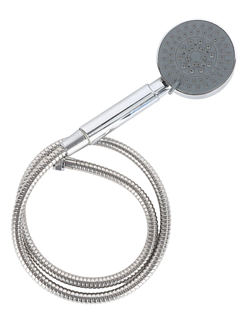 Epsilon Hand Shower Set- EPSBA1533/ Round Shape, 100 mm Diameter, 240 mm Length/ Plastic Material Bathroom Fitting, UV Plated/ with 1.2 m Stainless Steel Hose and Holder, Perfect for Cabin, Tub, Bathrooms - Image 3