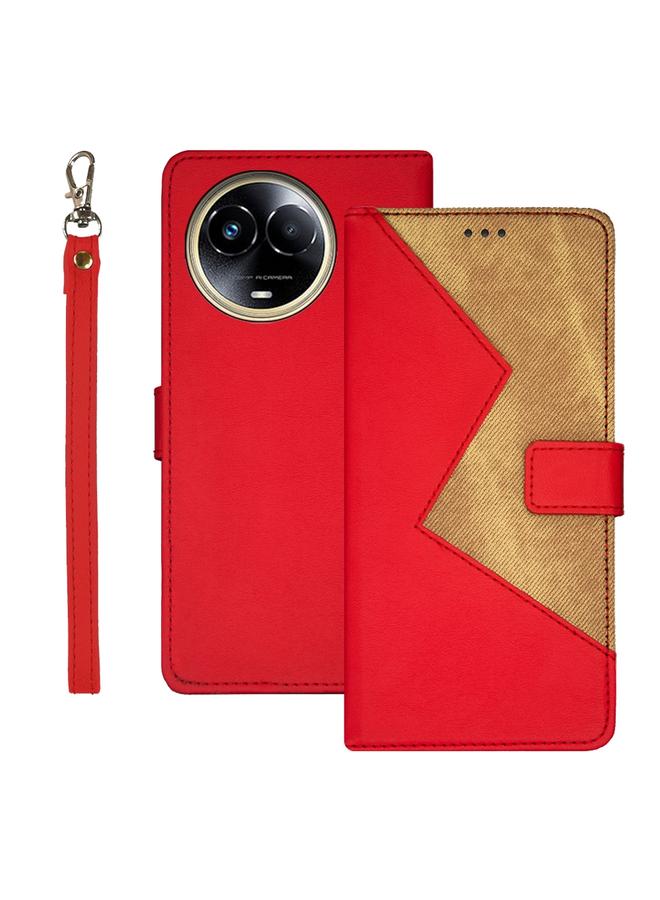 The Bros Case For Realme 11 5G Two-color Splicing Leather Phone Case