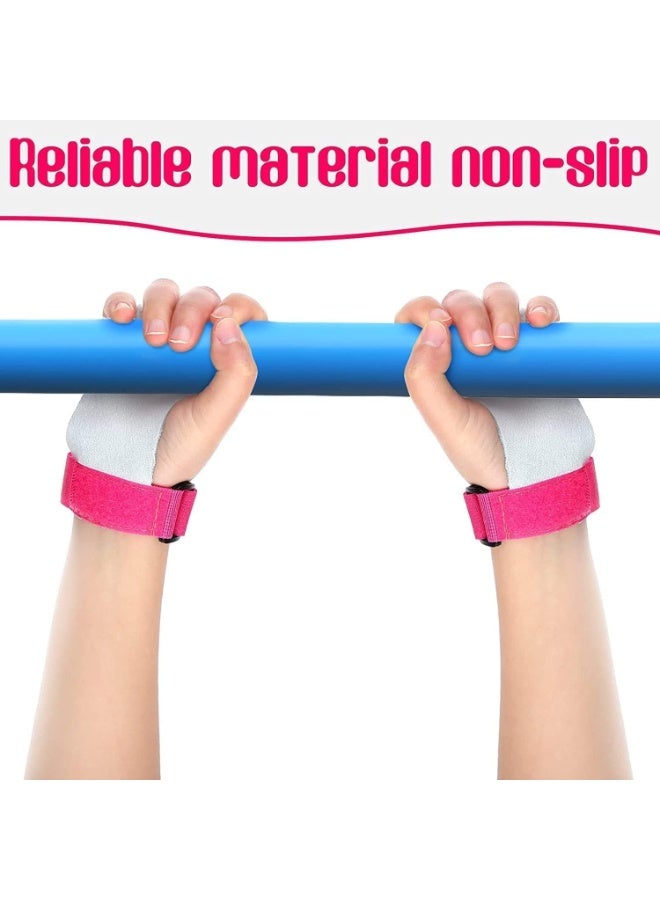 4 Pcs Kids Gymnastics Grips, Gymnastics Palm Guard, Pink Gymnastic Hand Grips Athletic Pink Wrist Bands, Sweat and Breathe, for Kids Basketball Tennis Football Baseball - Image 4