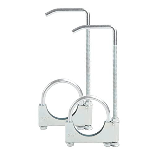 GESEXI Exhaust Clamp With Hanger fit 2.5" Exhaust Pipe, Universal Clamp On Exhaust Hanger-2PCS - Image 1