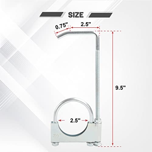 GESEXI Exhaust Clamp With Hanger fit 2.5" Exhaust Pipe, Universal Clamp On Exhaust Hanger-2PCS - Image 2