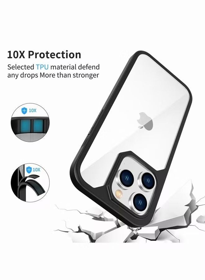 IAF Clear Case for iPhone 14 Pro/14 Pro Max Military-Grade Drop Protection Anti-Yellowing Slim Phone Case, Hard Back TPU Bumper Shockproof Anti-Scratch Cover - Image 3