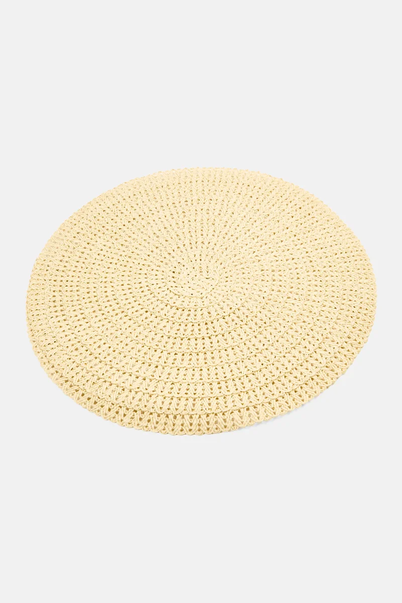 Muy Mucho 2 Pieces Textured Placemats D 38 cm, Beige