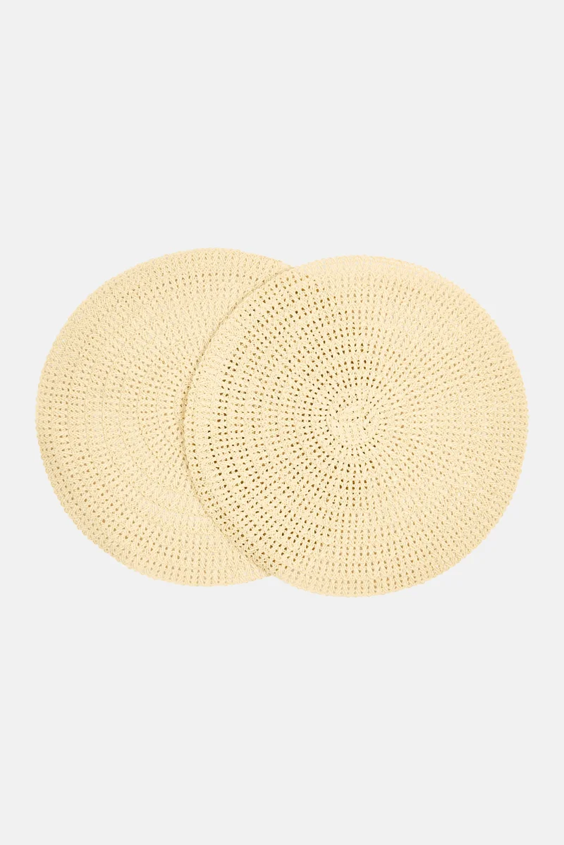 Muy Mucho 2 Pieces Textured Placemats D 38 cm, Beige