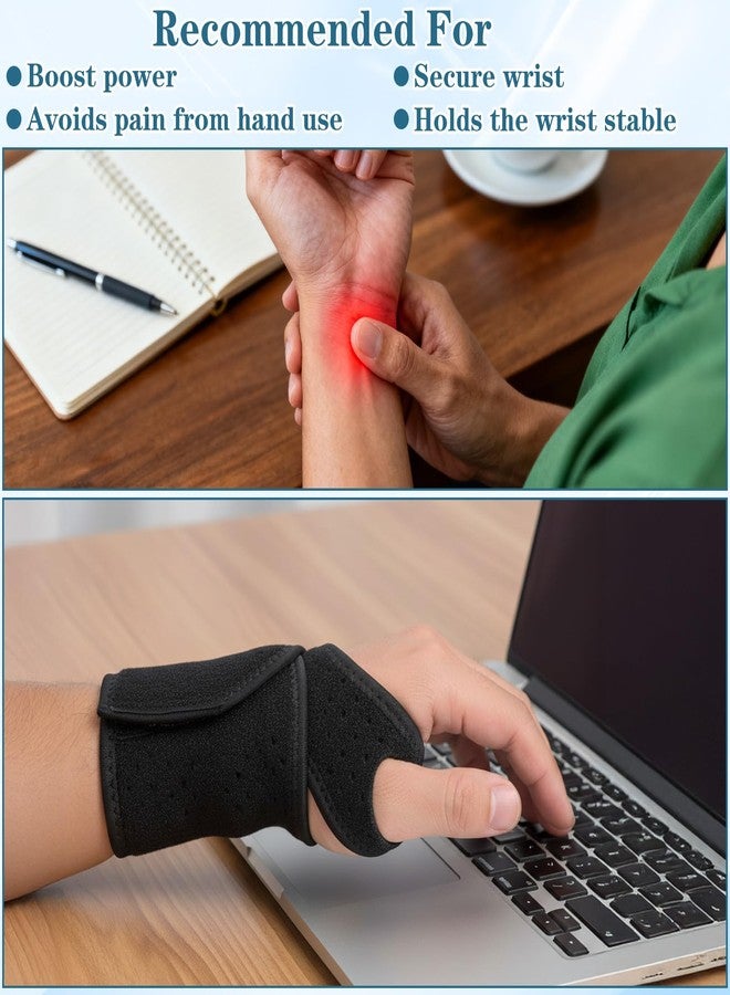 Qianyu 2 Pack Adjustable Wrist Brace Breathable Wrist Support Brace Durable Ultra Thin Elastic Wrist Protector Wraps for Carpal Tunnel Tendonitis Weightlifting Tennis Fit Left Right Hand - Image 5