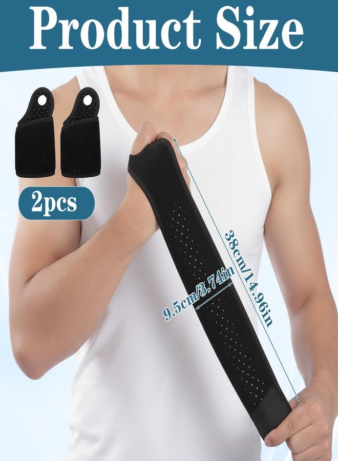Qianyu 2 Pack Adjustable Wrist Brace Breathable Wrist Support Brace Durable Ultra Thin Elastic Wrist Protector Wraps for Carpal Tunnel Tendonitis Weightlifting Tennis Fit Left Right Hand - Image 2