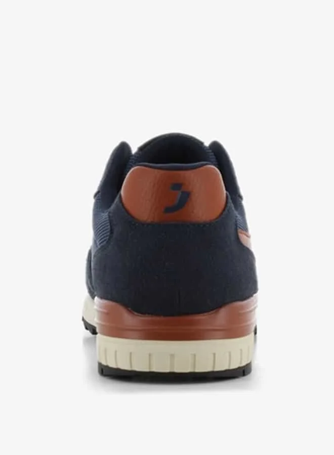 SJ Men's Panelled Sneakers with Lace-Up Closure