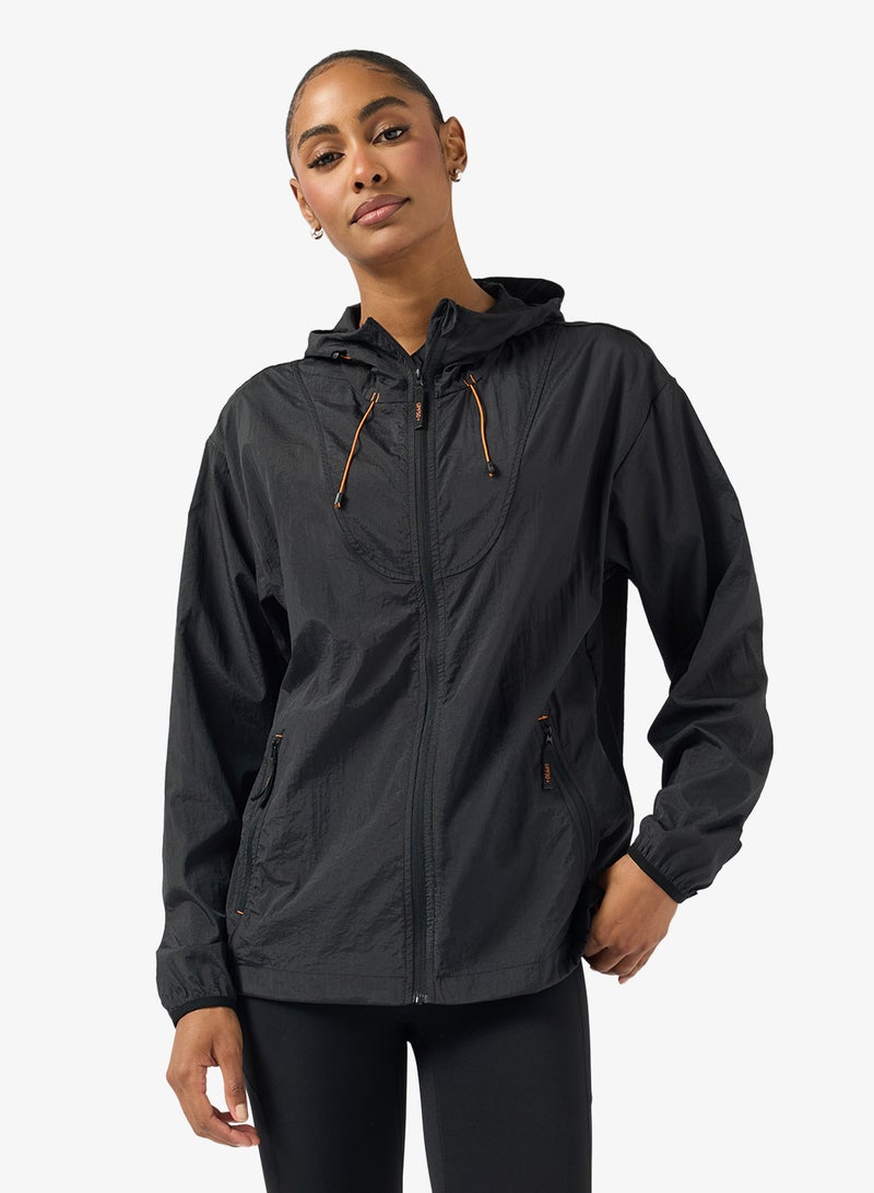 فورورد جاكيت طويل بغطاء رأس للمشي لمسافات طويلة - Image 1