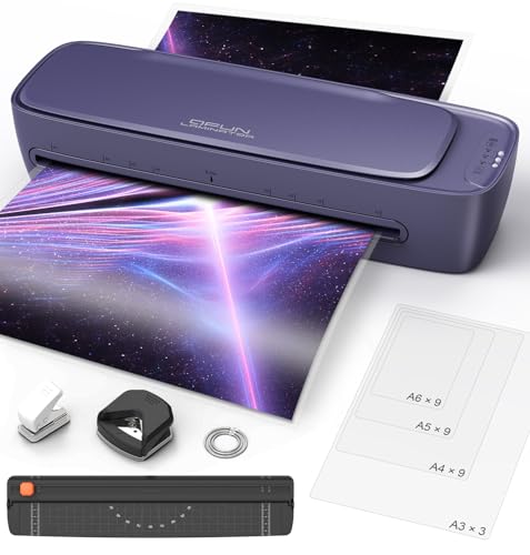 Laminator Machine 13 Inch Wide Thermal Lamination 9 in 1 Cold Hot A3 Laminating Machine for Teacher Personal 60s WarmUp No Jam laminator Machine 11x17 with 30 Laminating Sheets for Home Office Use