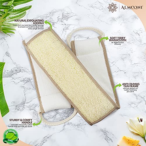 Almooni Natural Egyptian Loofah Back Scrubbers for Use in Shower, Exfoliating Natural Loofah Back Scrubber for Shower for Men and Women to Clean Your Back Deeply - 1 Count (1 Pack) - Image 2
