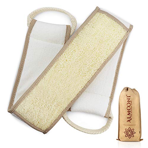 Almooni Natural Egyptian Loofah Back Scrubbers for Use in Shower, Exfoliating Natural Loofah Back Scrubber for Shower for Men and Women to Clean Your Back Deeply - 1 Count (1 Pack) - Image 1
