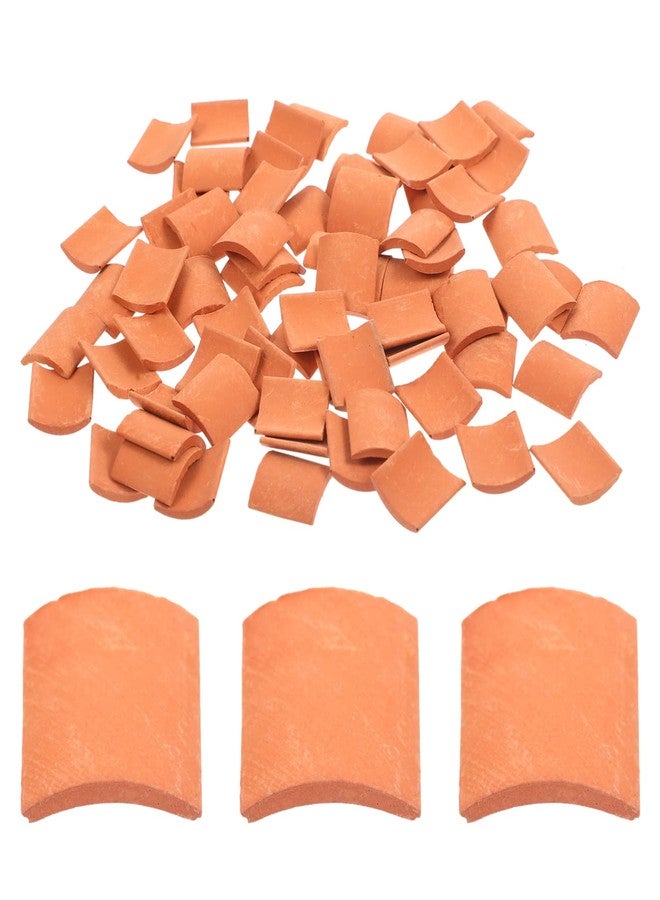Yardwe 80pcs Miniature Roof Tiles, 1:16 Scale Pottery Clay Roof Tiles, DIY Mini House Props for Dollhouse, Garden, Diorama, and Model Building - Image 1