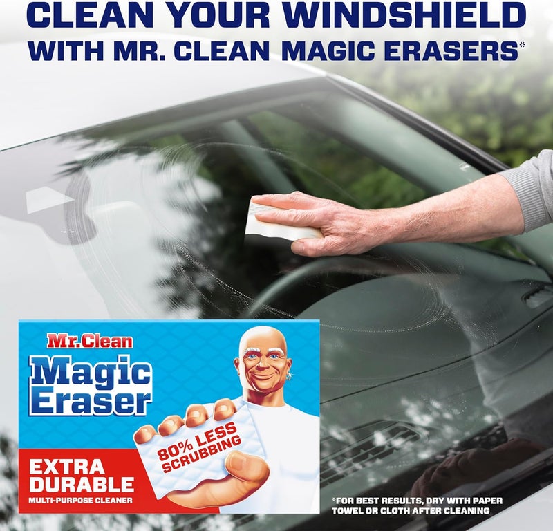 Mr Clean إسفنجة ممحاة سحرية، منظف متعدد الاستخدامات، فرك للتنظيف، للجدران، الأحذية، المطبخ، الحمام، منظف الدش، مستلزمات التنظيف، إسفنجة ميلامين، وسادات التنظيف، فائقة التحمل، 10 قطع - Image 4