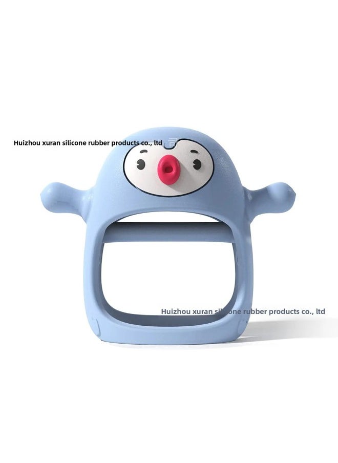 Generic - Hot Sale Penguin Silicone Baby Grinding Stick Baby Chewing Toy Nipple Newborn Toy-Color:Blue - Image 1