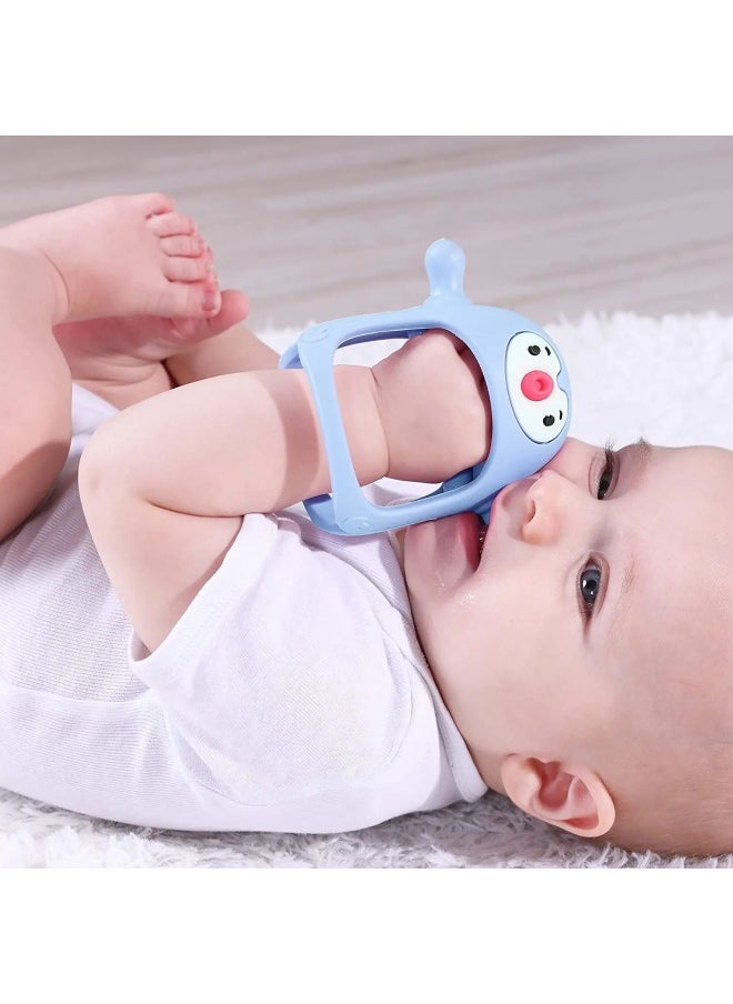 Generic - Hot Sale Penguin Silicone Baby Grinding Stick Baby Chewing Toy Nipple Newborn Toy-Color:Blue - Image 1