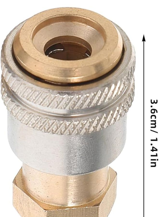 قطعتان من محول موصل نفخ الهواء السريع الفلزي من النحاس لصمام شريدر لإطارات السيارات والدراجات - Image 3