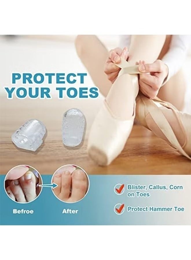 Lemon 50Pcs Silicone Anti-Friction Toe Protector, Breathable Gel Toe Sleeves Toe Protectors, Little Toe Cover Used for Ingrown Toenails, Corns, Calluses, Blisters and Pain Relief, Transparent - Image 3
