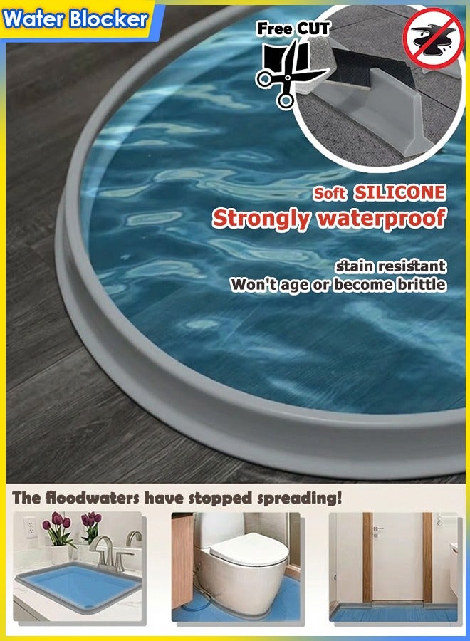 1/2/3pcs شريط سيليكون مانع لتسرب الماء، شريط مقاوم للماء للحمام، شريط - مانع تسرب ذاتي اللصق، مانع فصل بين الجفاف والرطوبة، حاجز سد مائي، مانع مرن لتسرب الماء لعتبة الدش/حوض المطبخ/الغسالة، 1.6*3*100 سم رمادي - Image 1